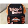 Image 7 : Black n Orange Harley Davidson hat, w/ Velcro back and orange flames - new