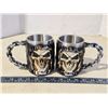 Image 2 : 2 Grim Reaper Halloween mugs, stainless steel inside - new