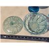 Image 2 : Collection of blue glass items - Candy dishes, cake platter, goblets, blue bird, etc.