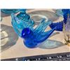 Image 3 : Collection of blue glass items - Candy dishes, cake platter, goblets, blue bird, etc.