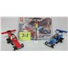 Image 1 : 2 Pull Back Motor Racers 4593 2002 Zevo Hurricane &  2002 Red Blizzard (w/ instructions)
