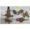 Image 1 : 7 Vintage Hard Rubber/Plastic Dinosaurs - made in Hong Kong