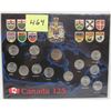 Image 1 : Canadian 125th Anniversary Provincial 25 Cent Coins & Loonie w/ Display Case