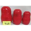 Image 1 : Trio Red Plastic Nesting Dolls