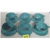 Image 2 : Set of 6 Blue Teal Melmac Tea Cups & Saucers