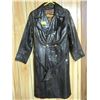 Image 1 : Vintage Ladies Size 15/16 ¾ Length Double Breasted Zip-out Lining Dark Brown Leather Trench Coat - L