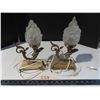 Image 2 : Antique old art brass mermaid lamps- working