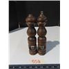 Image 1 : Pair of wooden salt+ pepper shakers