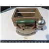 Image 1 : Antique royal self heating sad iron and small wooden crate