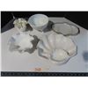 Image 1 : Lot of 5 milk glass dishes