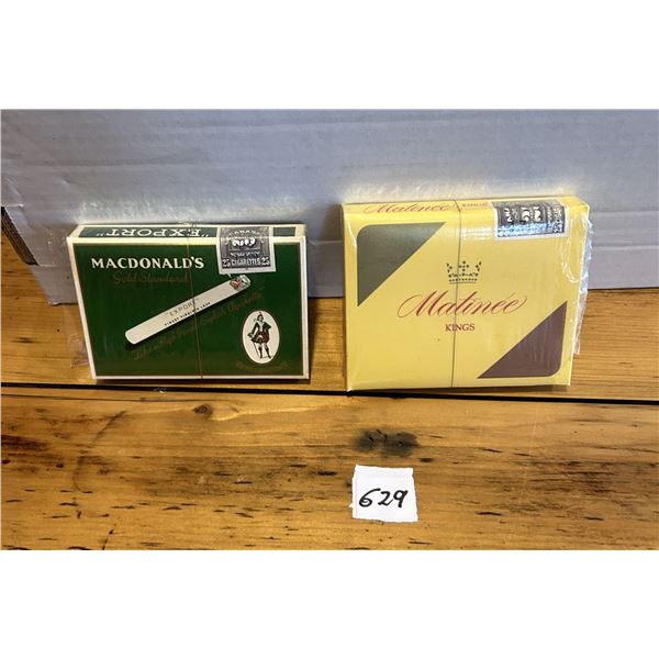 MacDonald's gold standard and Matinee cigarette packs - unopened