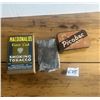 Image 1 : MacDonald's paper cigarette pack and Picobac tin, c/w 2 plugs of tobacco