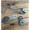 Image 1 : 4 Collector pc's - Official Brothel INSP badge, brass eye glass, Brass lock n key, folding glasses, 