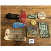 Image 1 : Lot of Vintage collectibles - 1922 plate badge, JD, Player's, Meccano, Burns Hotel, etc.