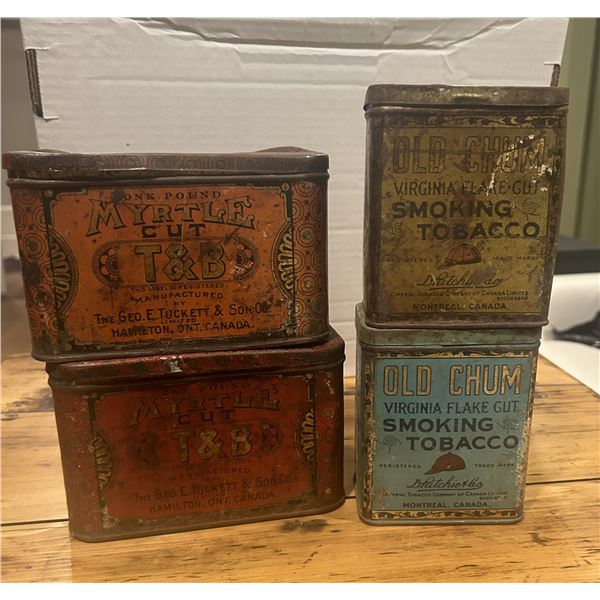 4 Tobacco tins - T&B and Old Chum