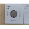 Image 4 : 4 silver 10 cents 1961, 62, 62, 62