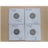 Image 1 : 1933, 34, 35, 36 silver 10 cents