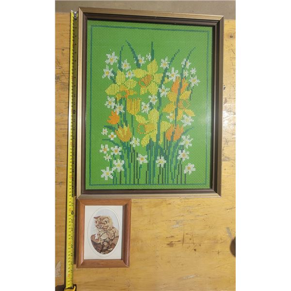 2 needlepoint pictures