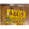Image 2 : 3 - 1976 Manitoba license plates - 1 pair and 1 R plate