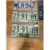 Image 3 : 3 Pairs of British Columbia license plates - 1975, 1981-82
