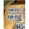 Image 2 : 5 - 1973 Ontario license plate - 1 is a pair
