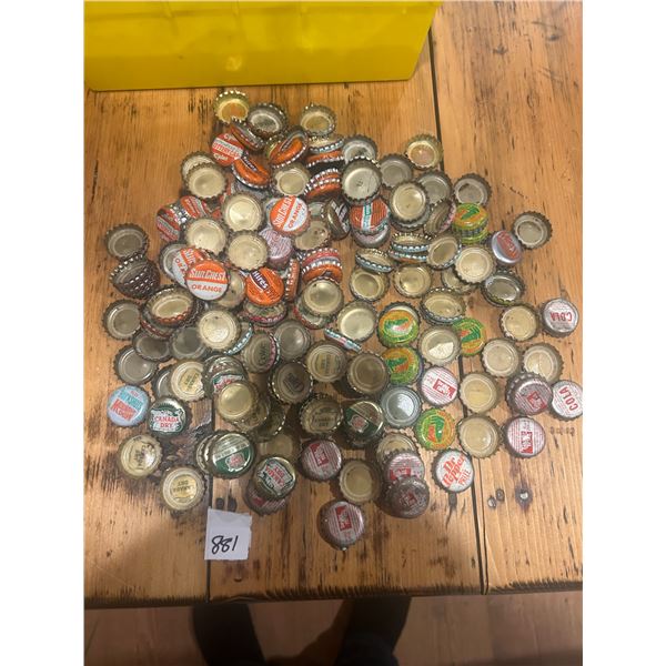 100+ pc's of Bottle caps - Mountain Dew, Dr Pepper, Crush, Pepsi, Hires, Coca-Cola, and Canada Dry