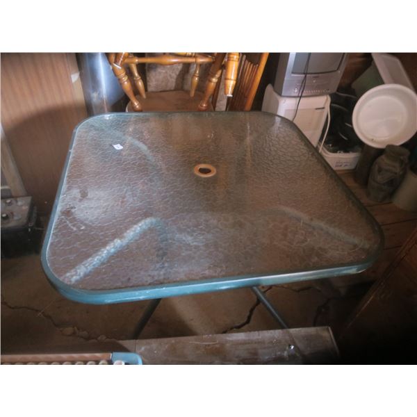 34"x34" glass table