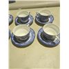Image 6 : liberty blue 8 tea cups and plates 5.5"