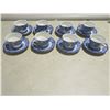 Image 7 : liberty blue 8 tea cups and plates 5.5"