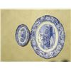Image 1 : two liberty blue platters 14"x11.3" and 8"x5.5"