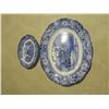 Image 4 : two liberty blue platters 14"x11.3" and 8"x5.5"