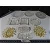 Image 1 : Pressed cut glass crystal lidded butter dish and various shaped plates