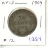 Image 1 : Newfoundland. 1909 Silver 50 Cents. The last Silver 50 Cents minted for King Edward VII. F-12.
