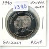 Image 1 : 1990 Jasper, Alberta Trade Dollar. Grizzly Bear/RCMP. BU.