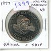 Image 1 : 1977 Halifax-Dartmouth, Nova Scotia Trade Dollar. Sailor & Ship. BU.