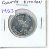 Image 1 : Country Kitchen aluminum token. Country Boy/Country Girl. BU.