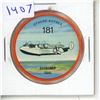 Image 1 : Shrimp Seaplane token. #181 out of 200 different airplanes issued by Jello & Hostess Potato Chips. A
