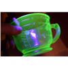 Image 3 : measuring/mixing cup, flea-bitten lip, uranium glass