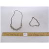 Image 1 : 2 Vintage Rhinestone Pieces Necklace and Bracelet No Stones Missing