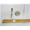 Image 1 : Lot of 2 Items Antique Sewing Tool with Sterling Silver Handle and a Ladies Compact