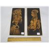 Image 1 : 2 Vintage African Carved Pictures on Wood