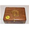 Image 1 : vintage walnut playing cards holder