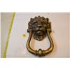 Image 1 : huge heavy brass lion head door knocker