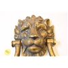 Image 2 : huge heavy brass lion head door knocker