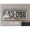 Image 3 : Lot of 2 (1959) Sk wheat province license plates