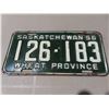 Image 2 : 1956 Sk wheat province License plates 126-183