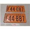 Image 1 : Pair of 1950 SK license plates F44-887