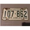 Image 3 : Lot of 2 1955 SK golden jubliee license plates