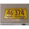 Image 1 : 1967 Sk canada centennial license plate 46-374