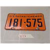 Image 1 : 1963 Sk license plate 181-575